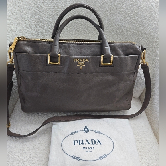 Prada Handbags - Prada Brown Leather Bag